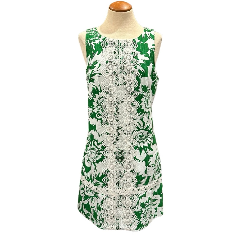 Eliza J Green and White Floral Mini Dress